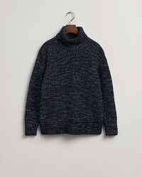 Camisola de malha com gola dobrada multicolor