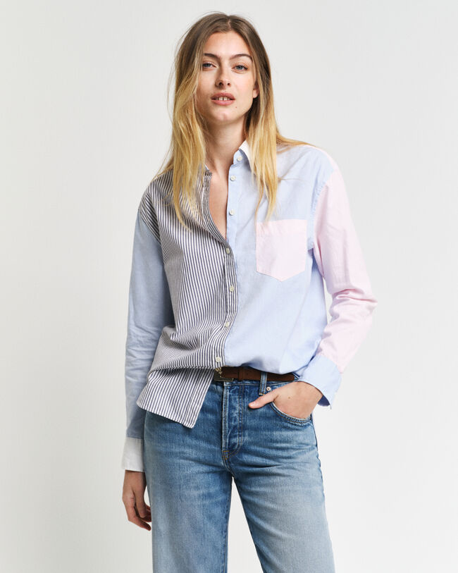 Camisa com patchwork relaxed fit