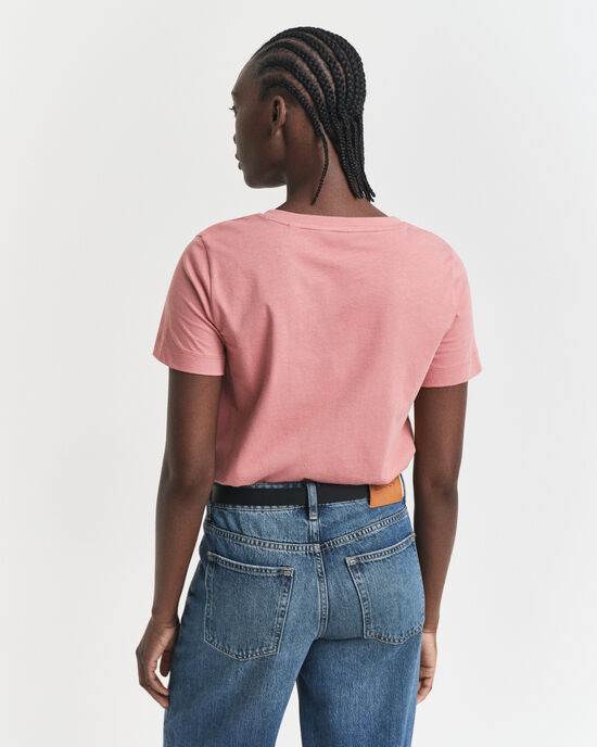 T-shirt com decote em V Shield