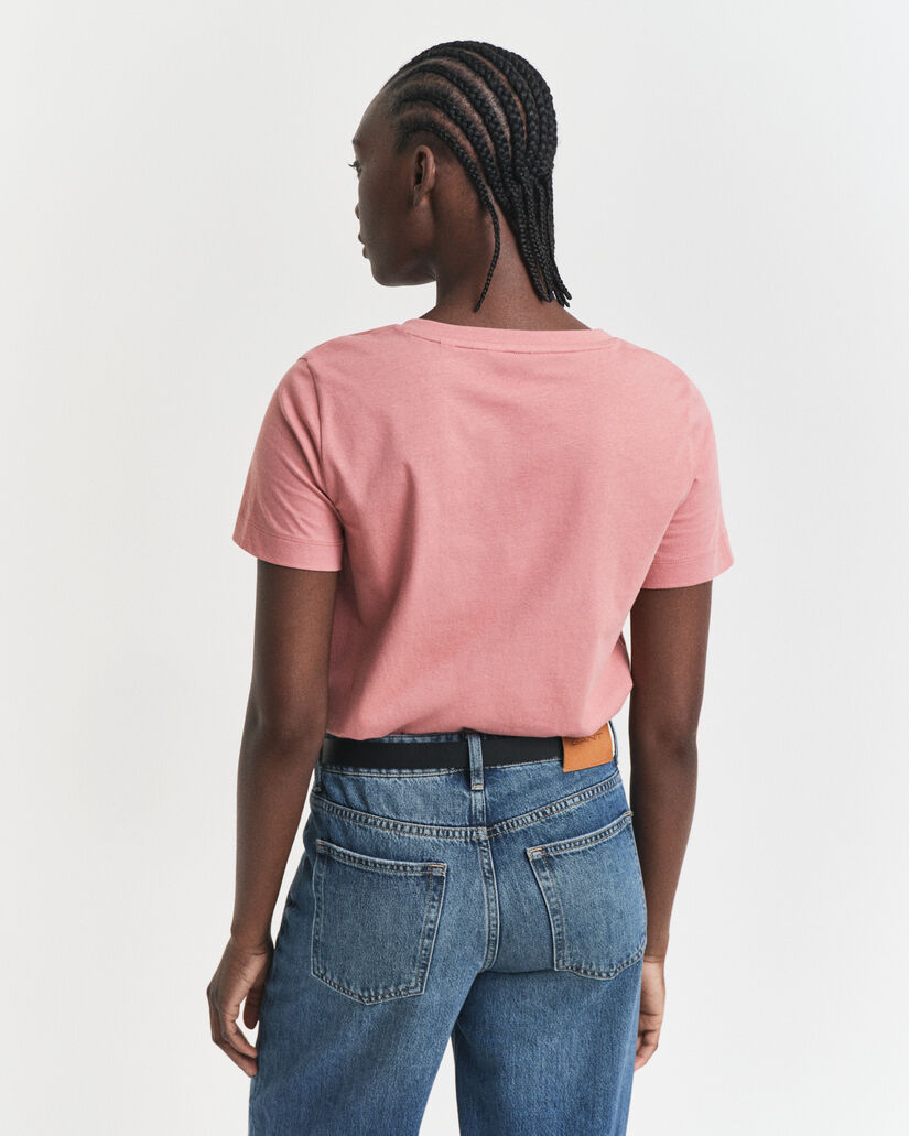 T-shirt com decote em V Shield