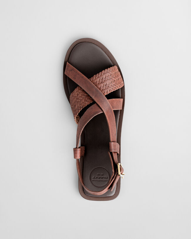 Sand&aacute;lias em pele entran&ccedil;ada Sunlaz