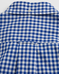 Camisa de manga curta em popelina Gingham clássica regular fit