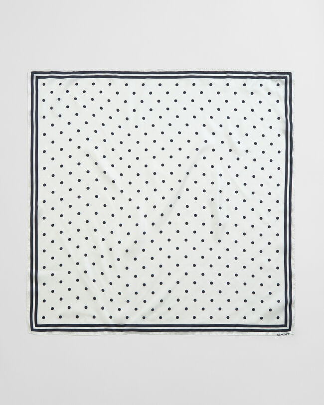 Lenço de seda com estampado às bolinhas