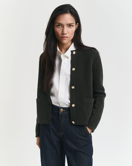 Casaco de malha contrastante