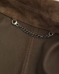 Casaco de aviador em camurça