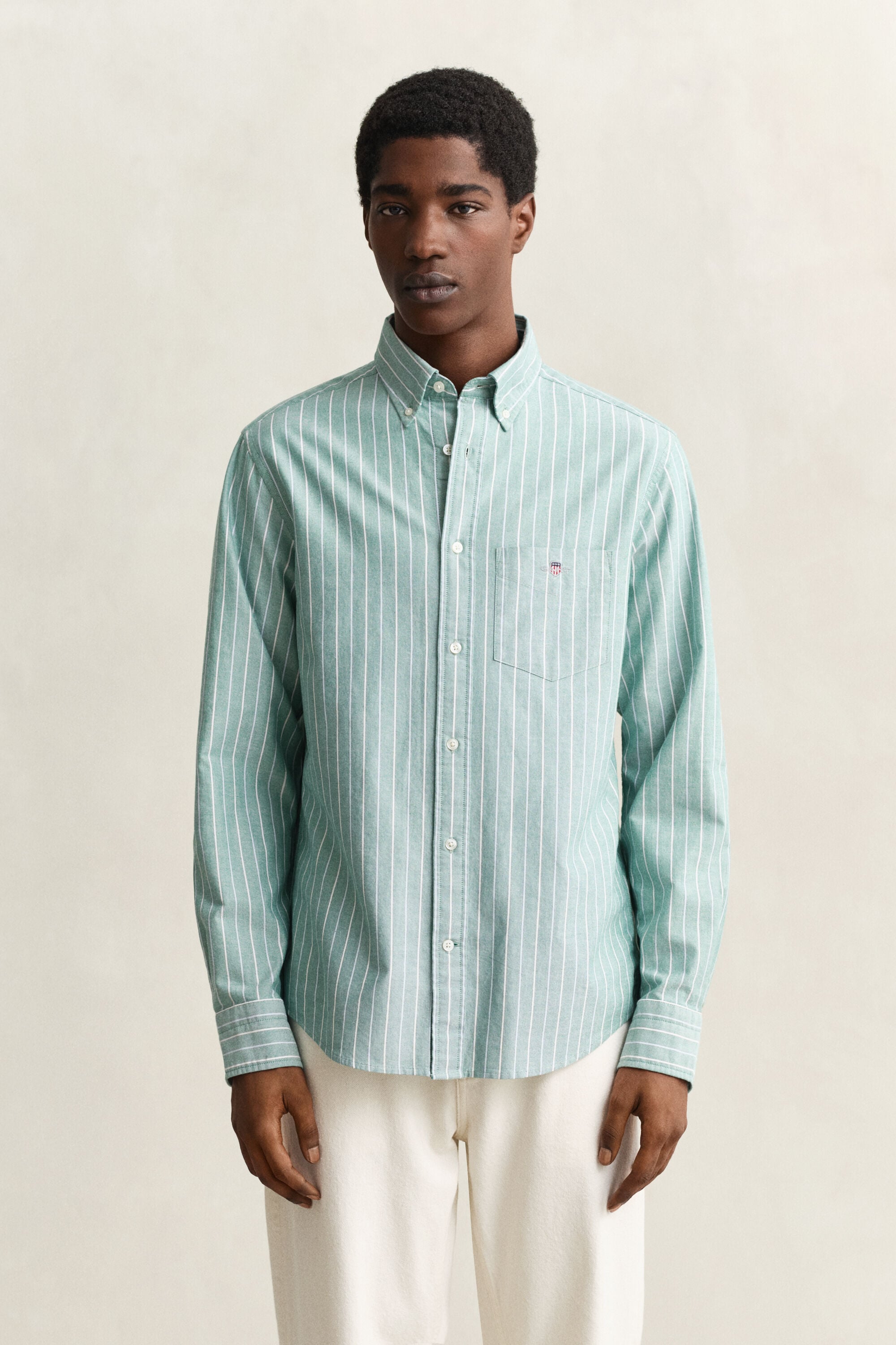 Camisa Oxford às riscas Classic