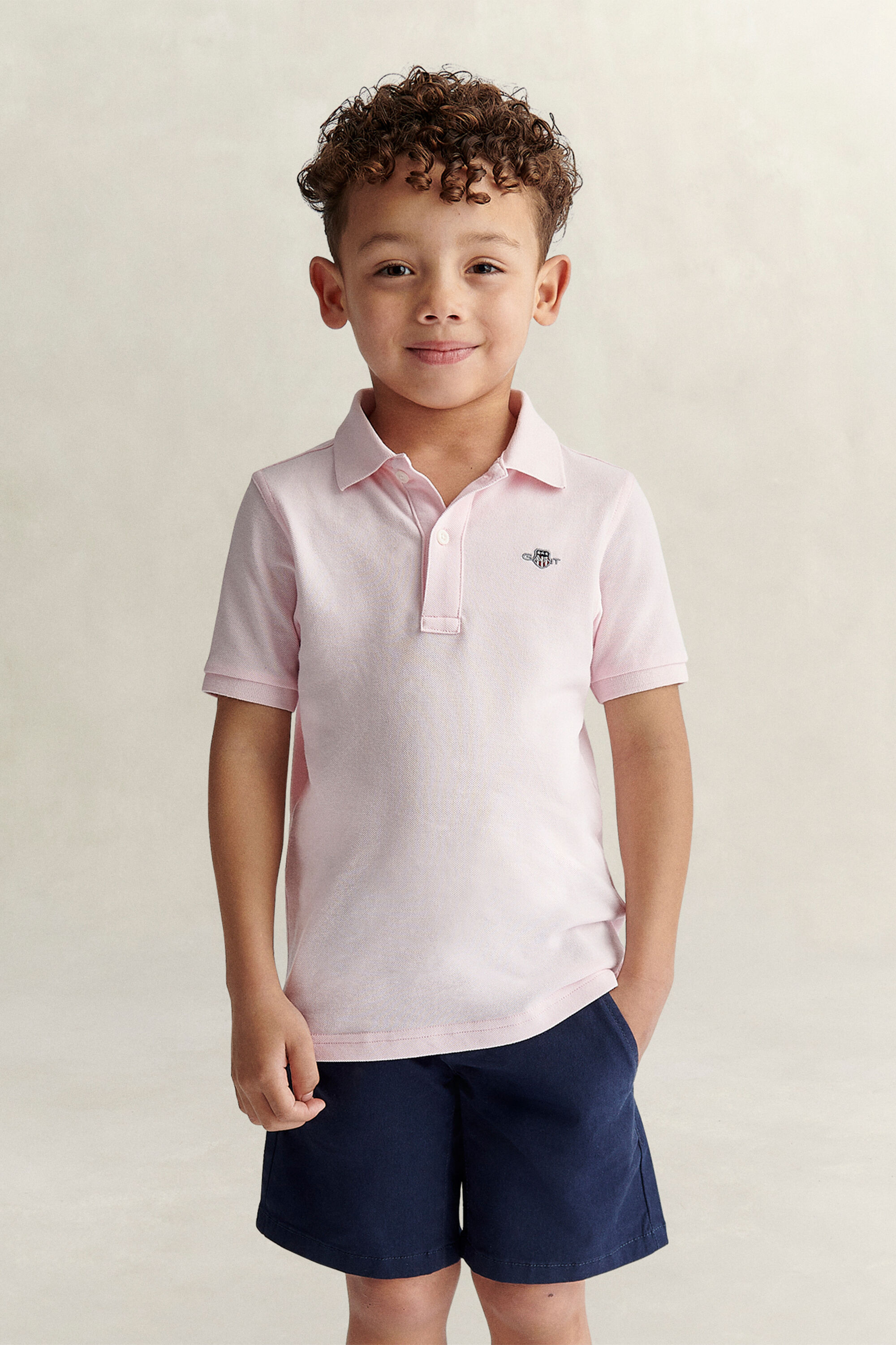 Polo em algodão piqué Shield Kids
