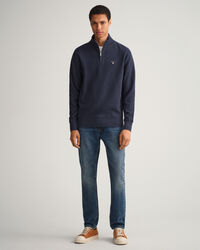 Sweatshirt com meio fecho Waffle