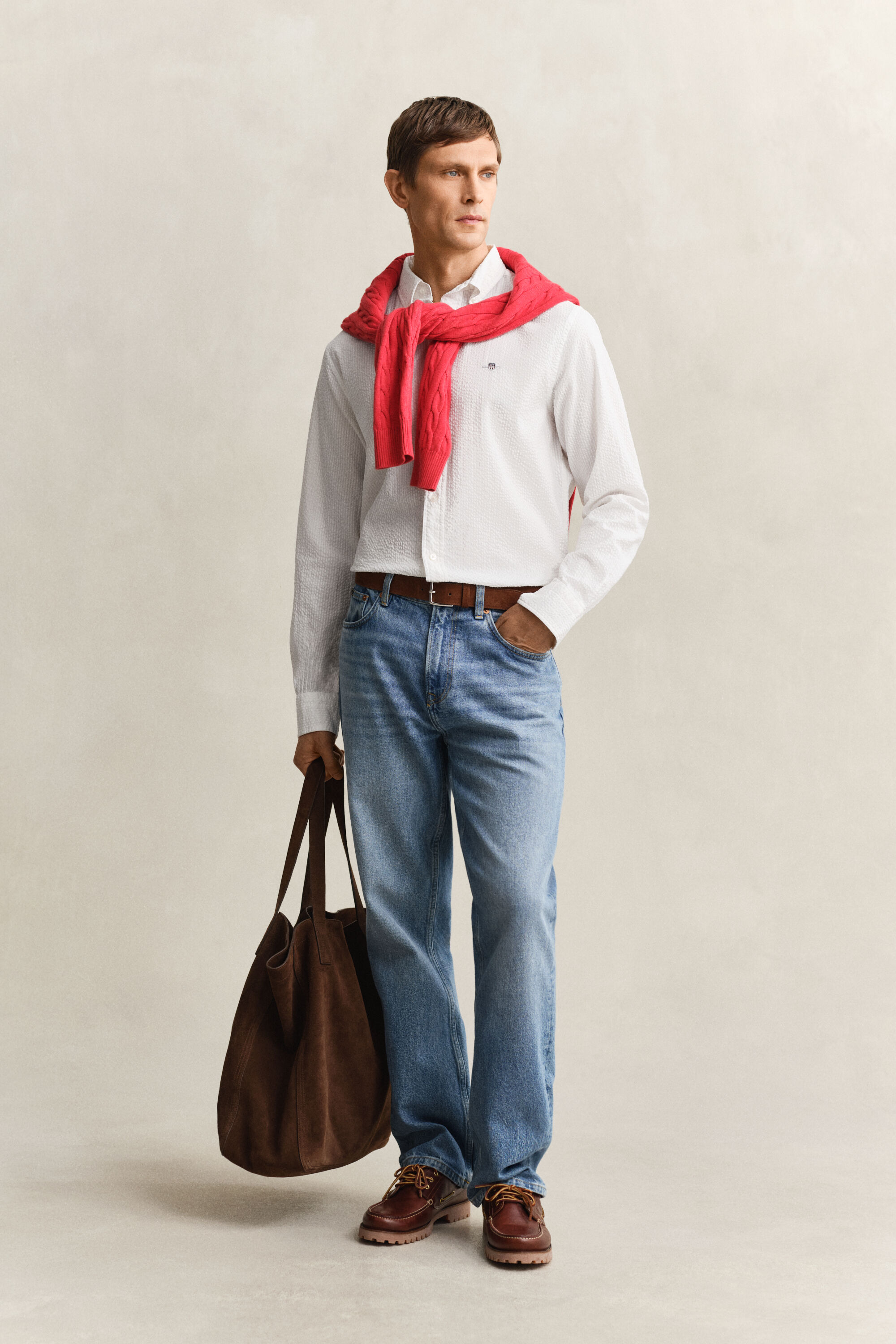 Camisa Seersucker corte normal