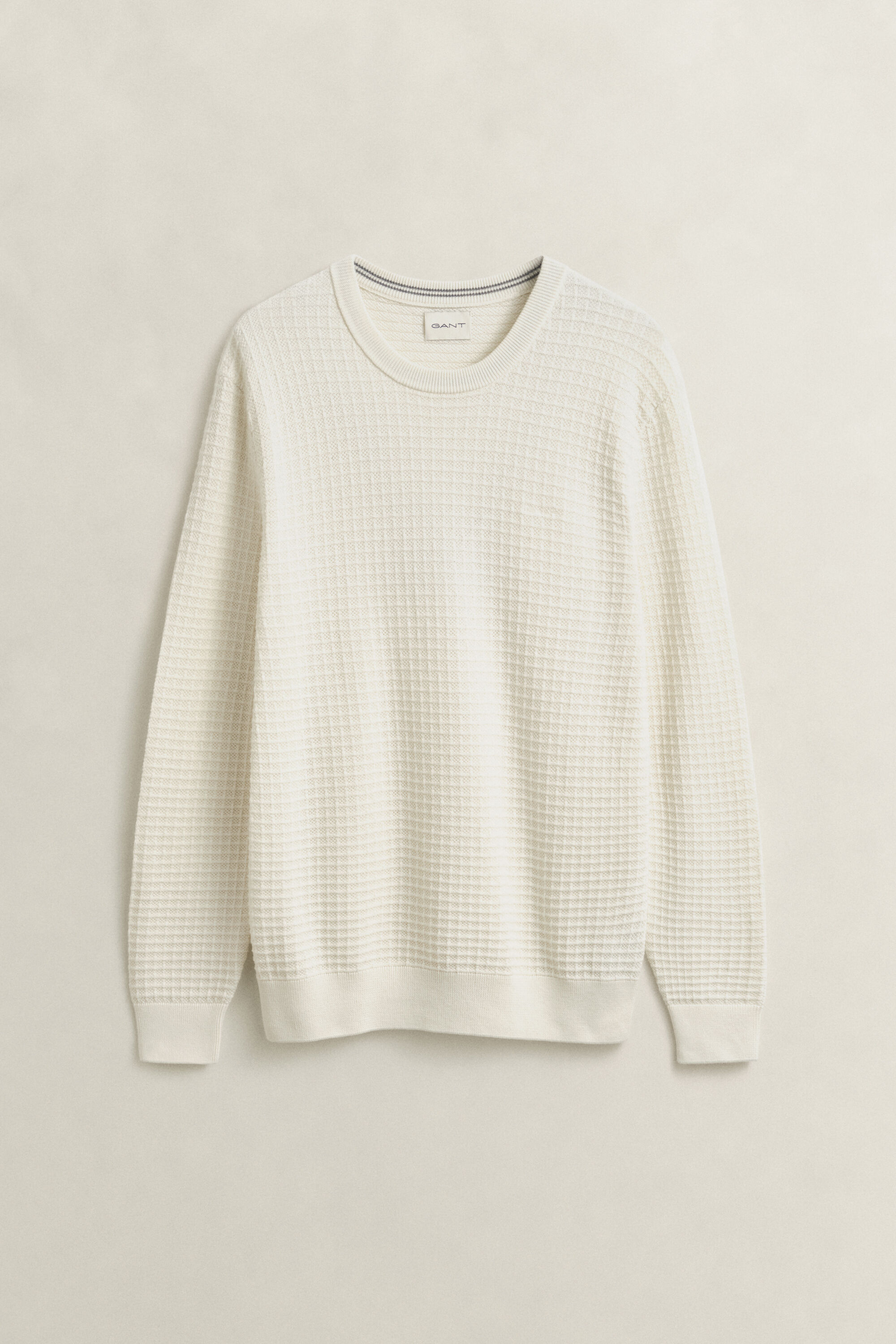 Camisola de malha texturizado com decote redondo