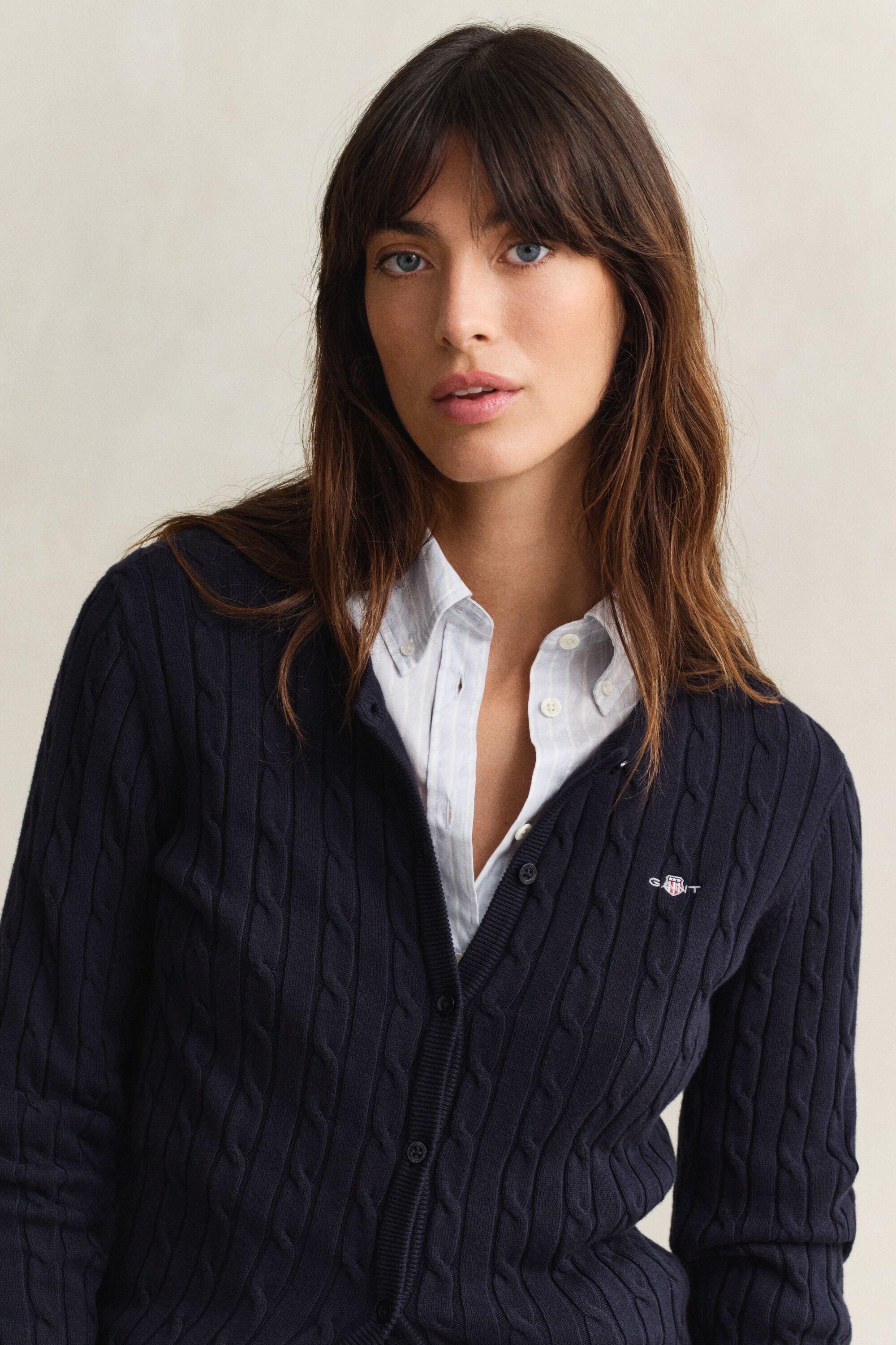 Casaco de malha entrançada