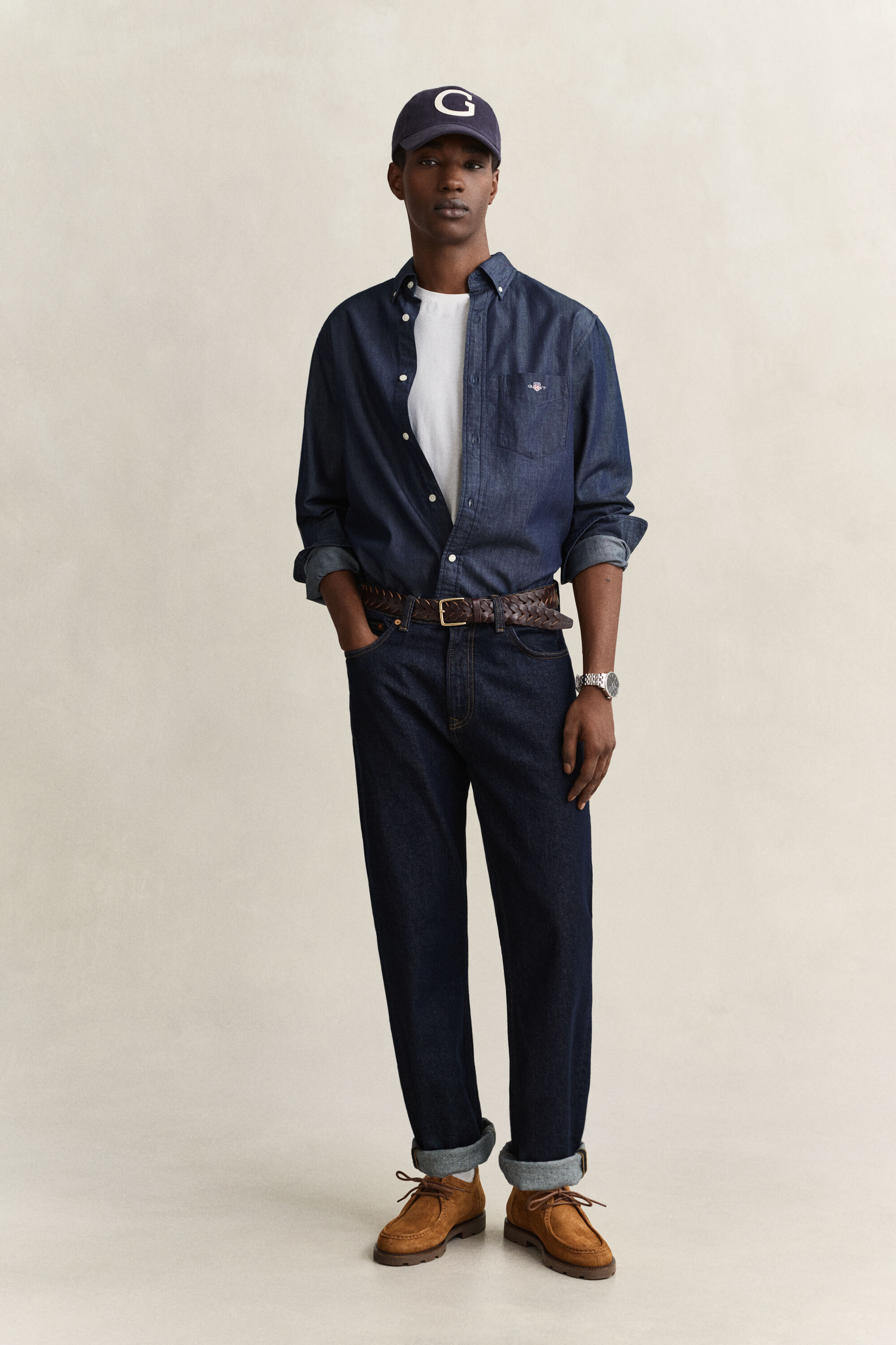 Camisa índigo regular fit