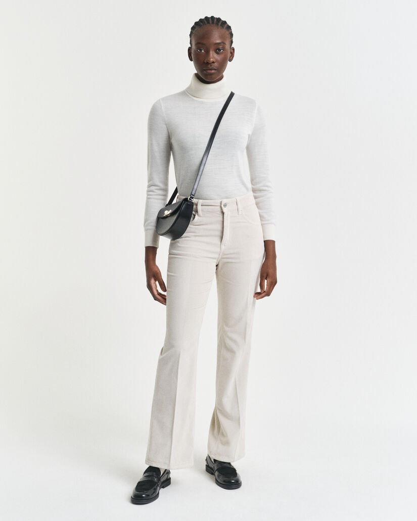 Calças de bombazina flared