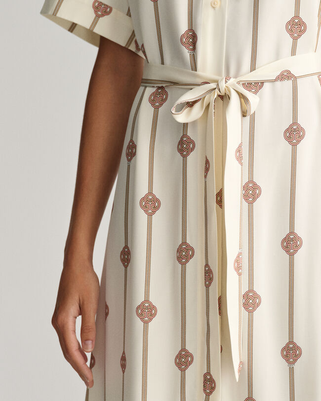 Vestido-camisa de manga curta estampado