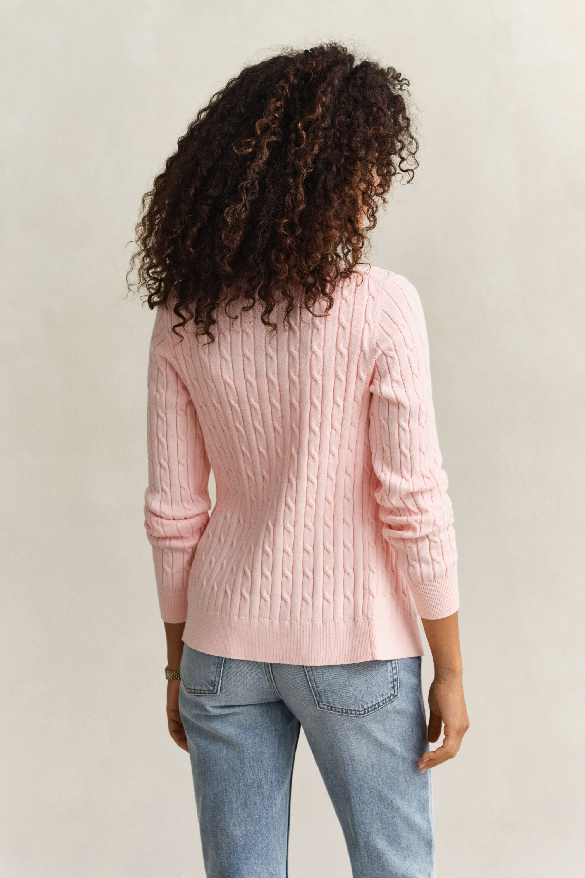 Casaco de malha entrançada