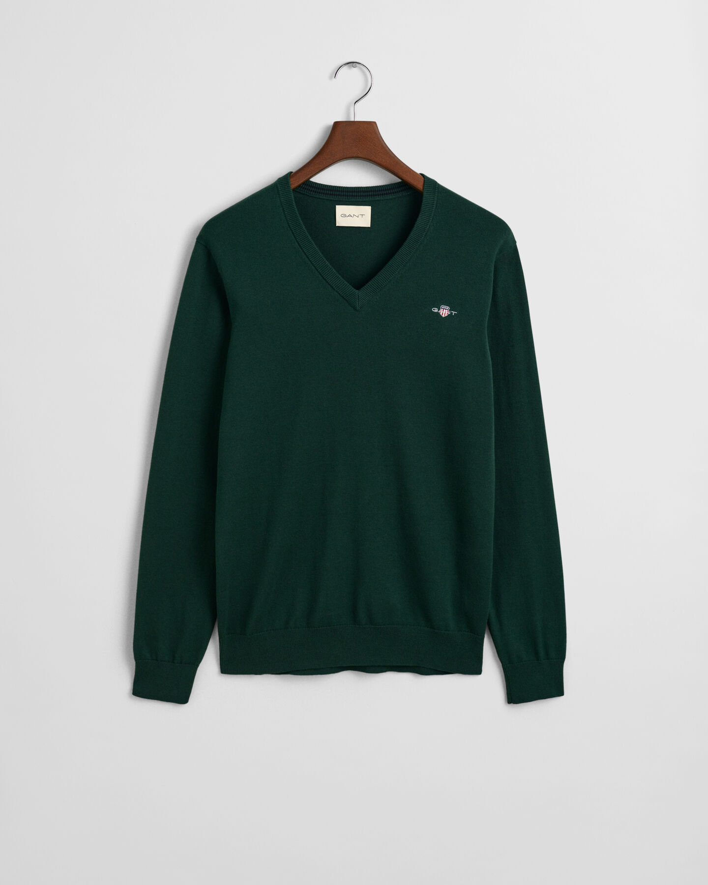 Pulover com decote em V em algodão clássico