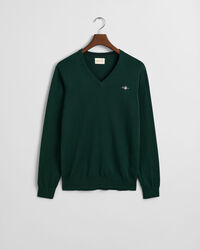 Pulover com decote em V em algodão clássico