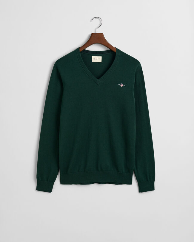 Pulover com decote em V em algodão clássico