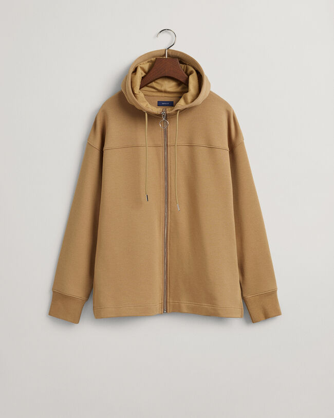 Sweatshirt com capuz e fecho