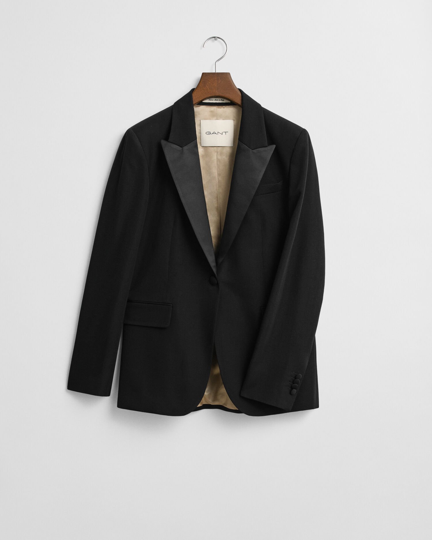 Blazer Tuxedo em mistura de lã regular fit