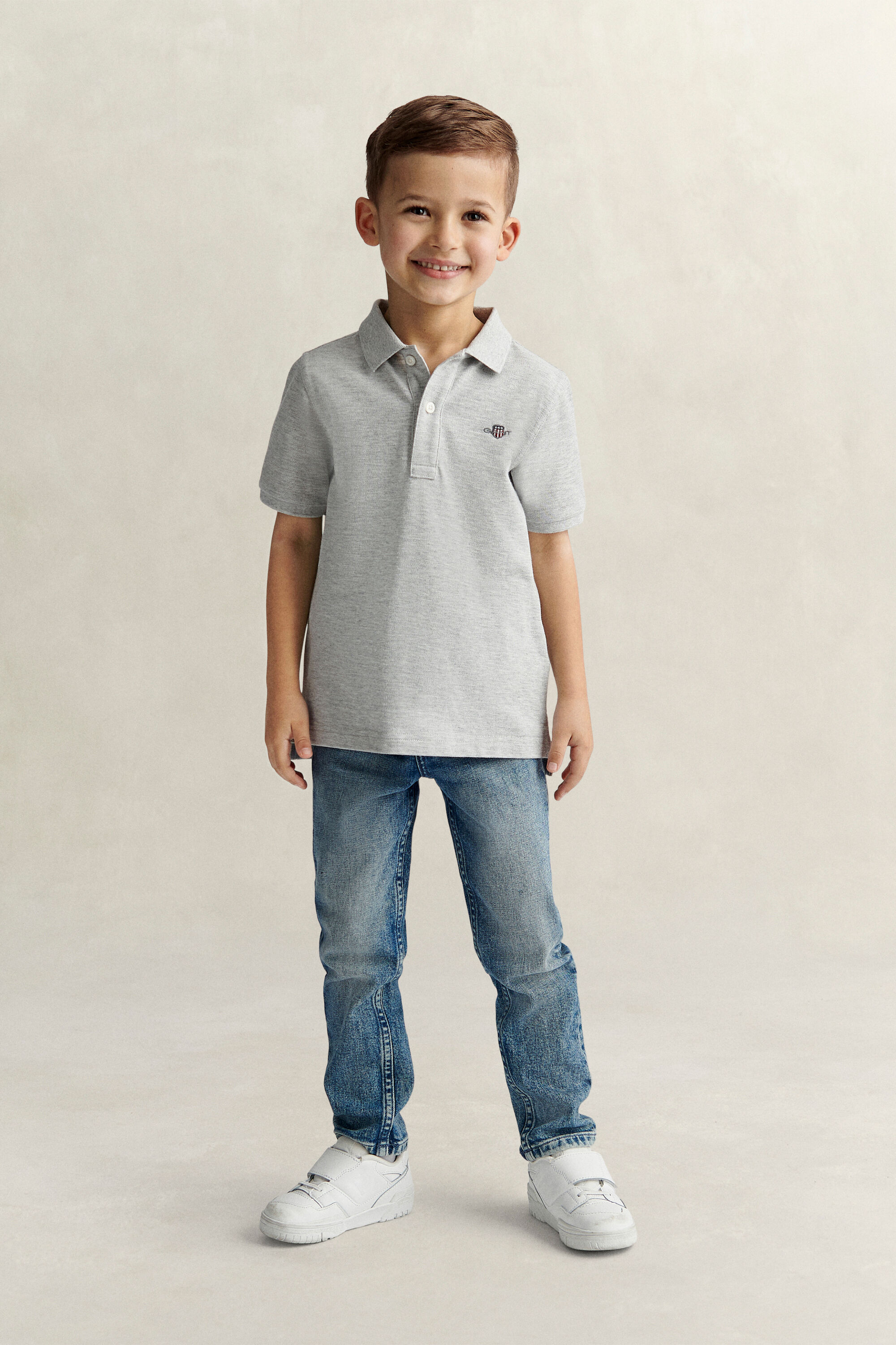 Polo em algodão piqué Shield Kids