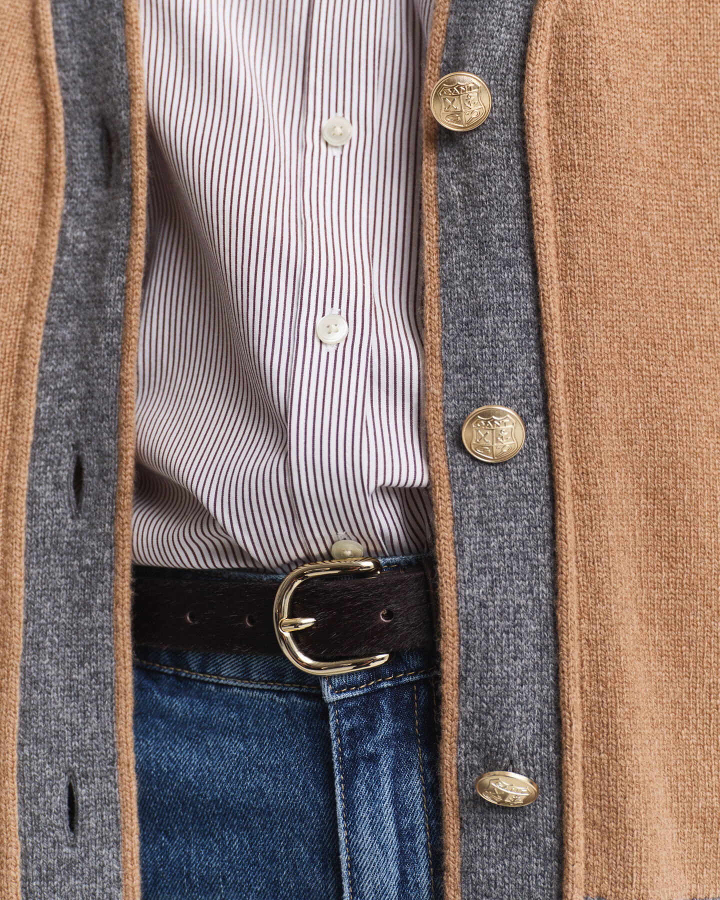 Casaco de malha com decote em V GANT Varsity