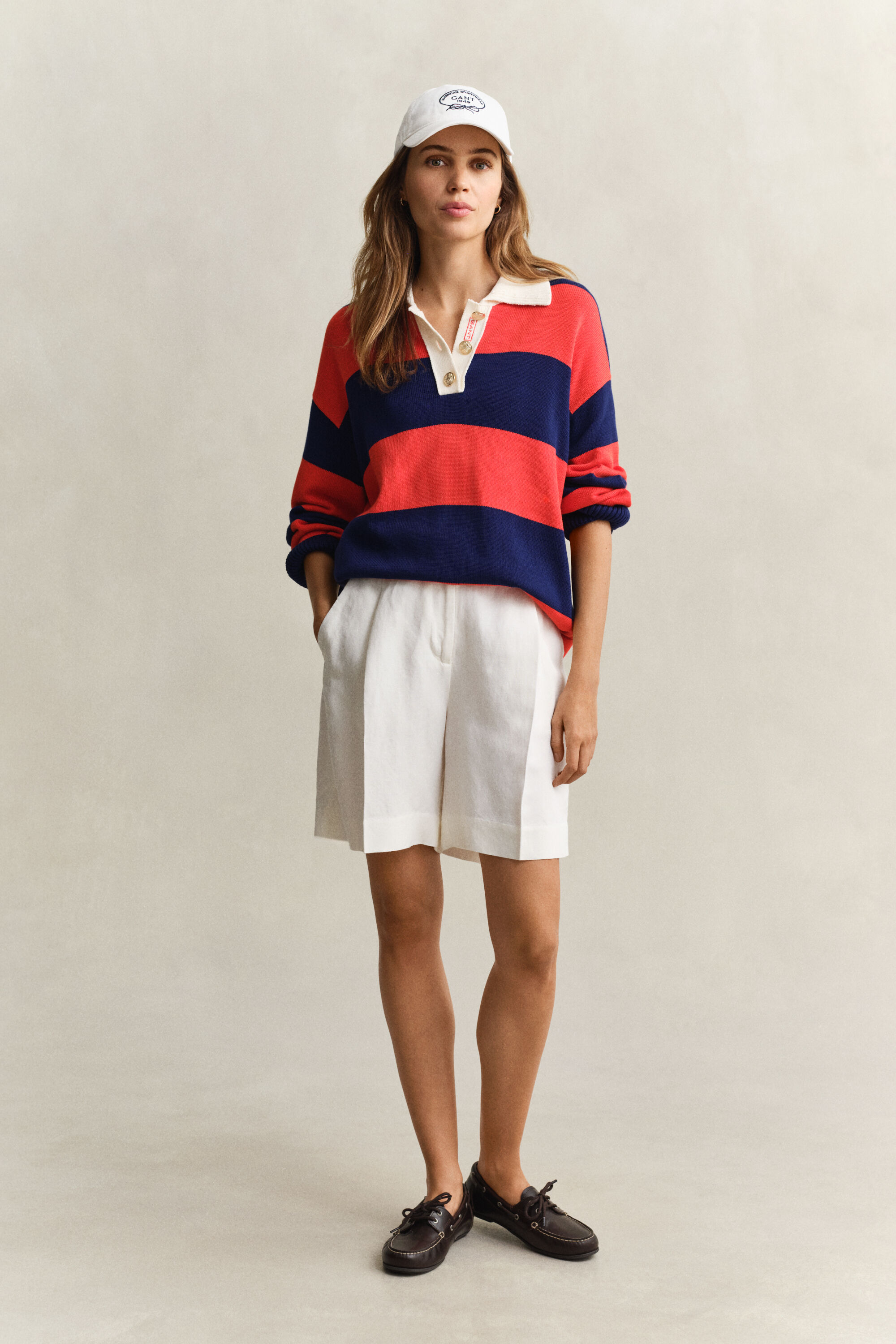 Calções formais em mistura de linho