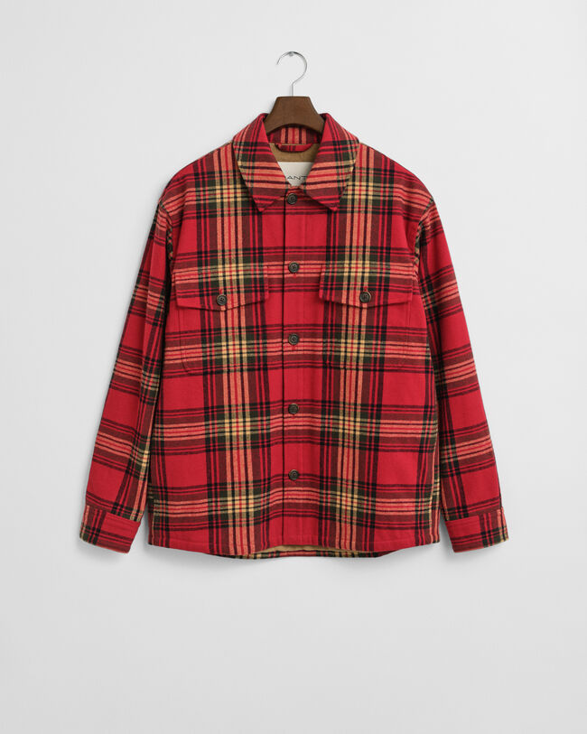 Sobrecamisa acolchoada com padrão de xadrez relaxed fit