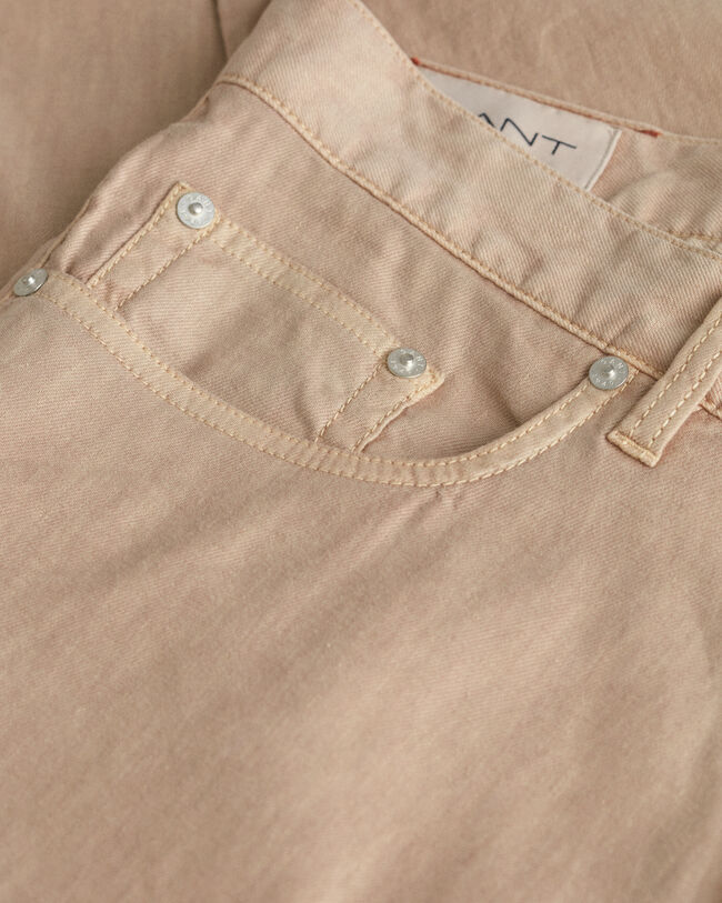 Cal&ccedil;as de ganga em linho e algod&atilde;o slim fit