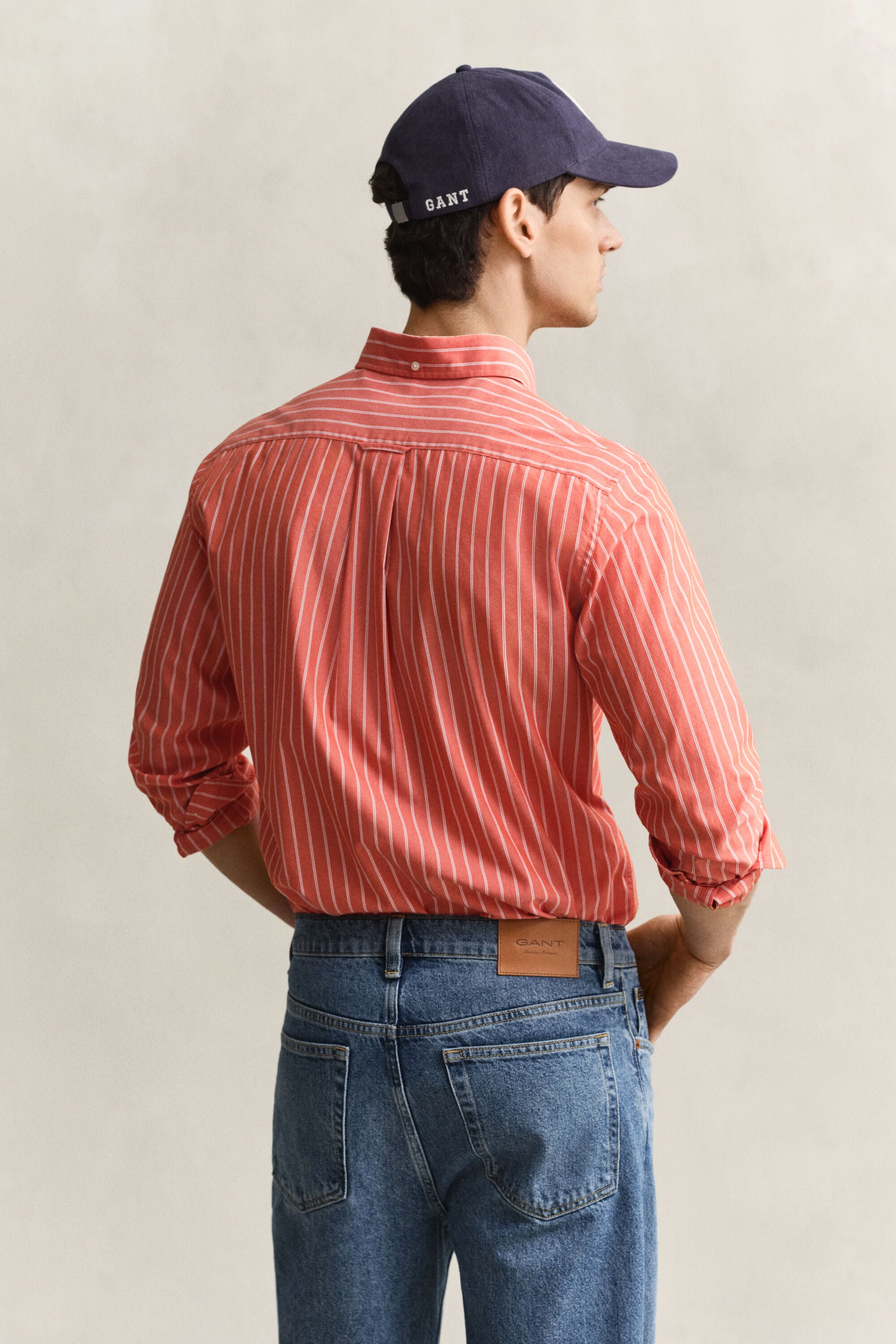 Camisa em popelina às riscas Classic