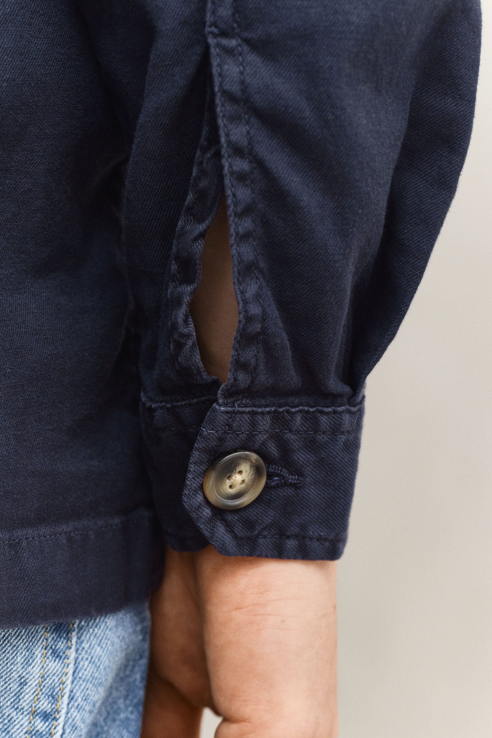 Sobrecamisa em mistura de linho