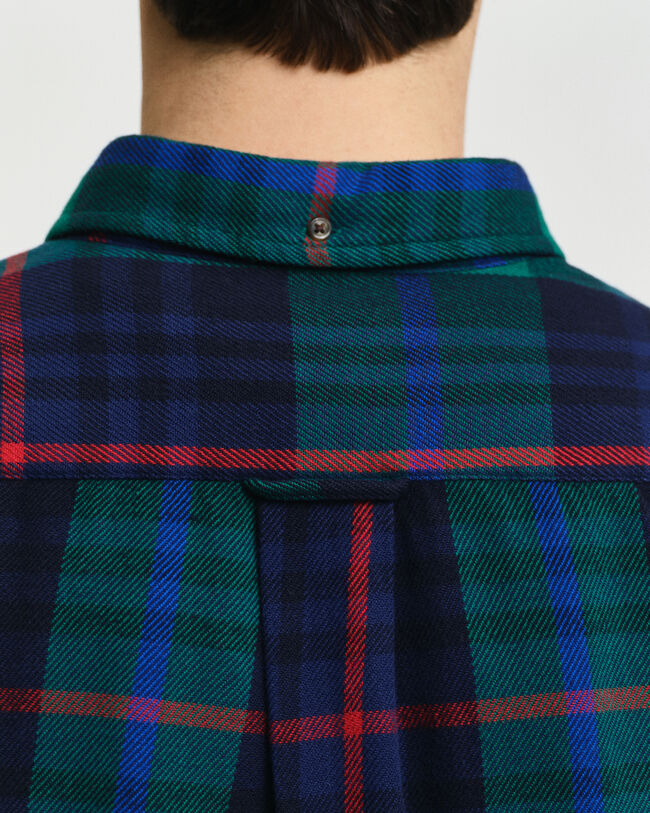 Camisa de sarja com padr&atilde;o de xadrez regular fit