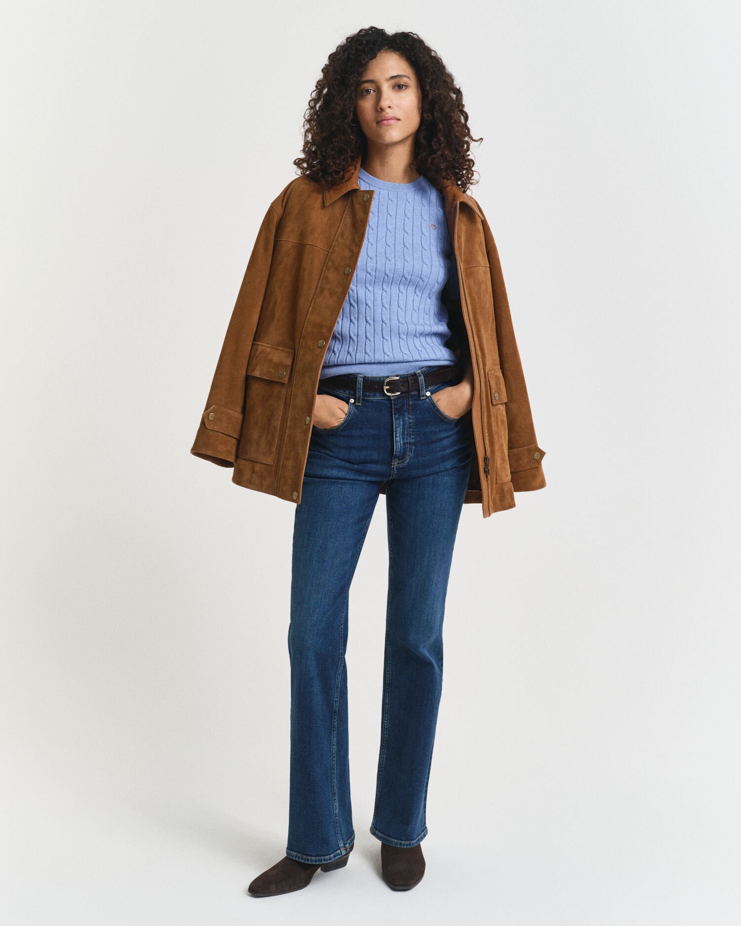 Camisola de manga curta em malha entrançada