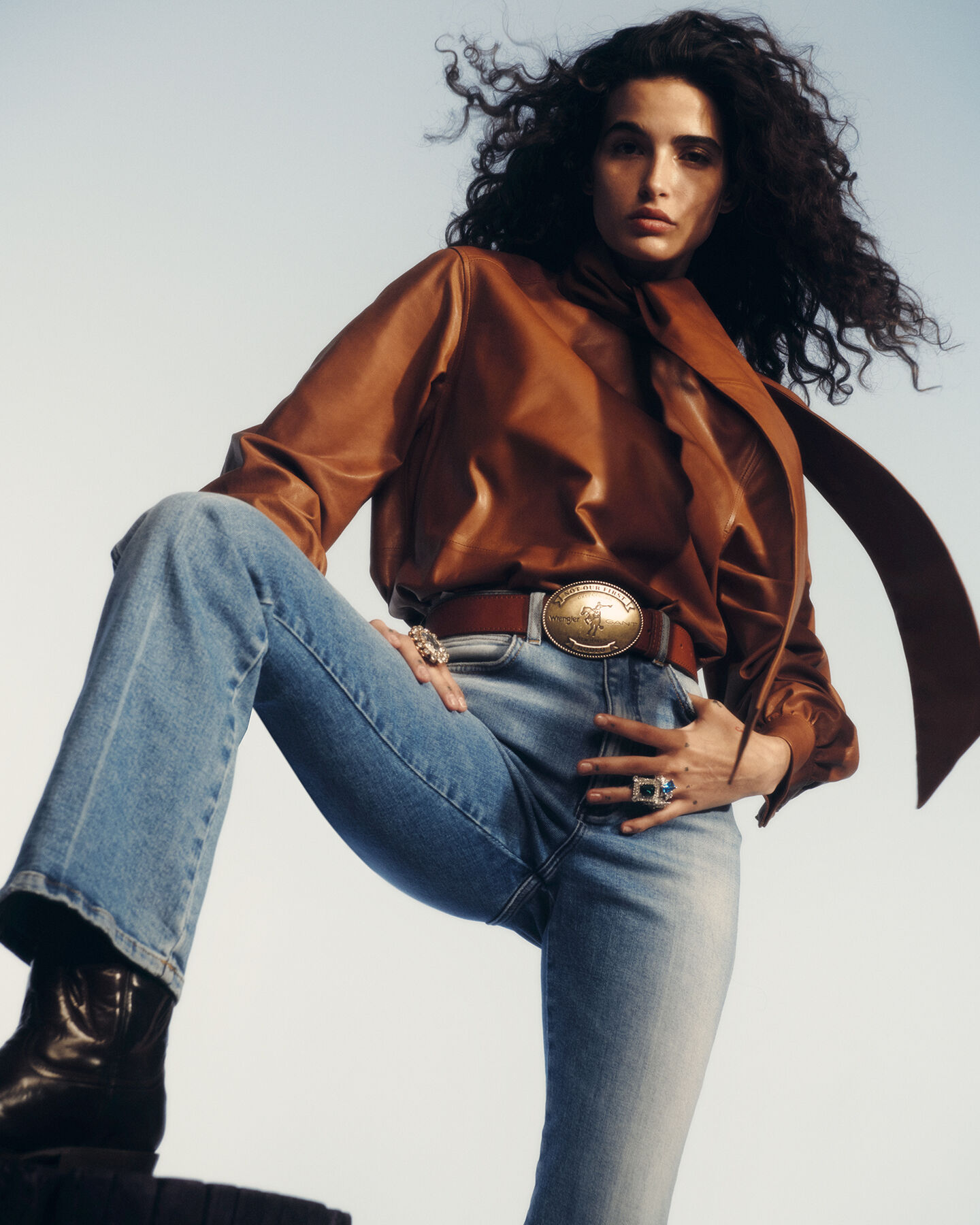 Calças de ganga Bootcut Wrangler x GANT