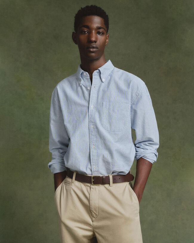 Camisa US Oxford Banker Stripe relaxed fit