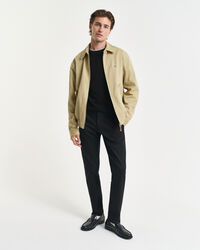 Camisola de malha com decote redondo em algodão piqué