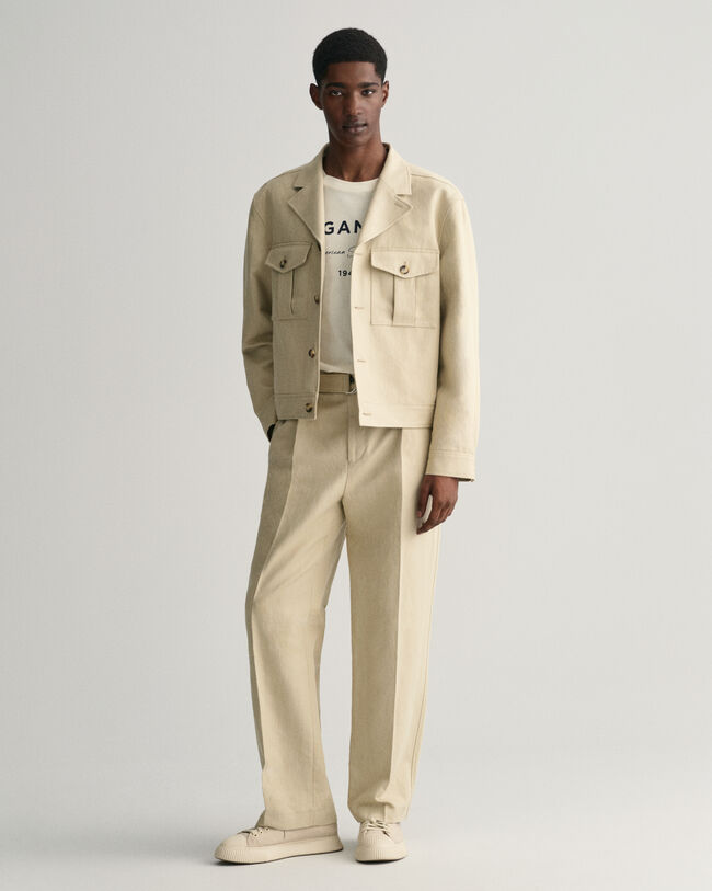 Casaco de fato em linho e algodão relaxed fit