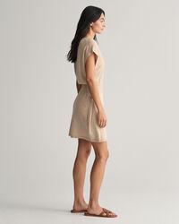 Vestido em mistura de linho