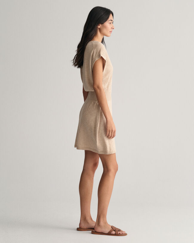 Vestido em mistura de linho