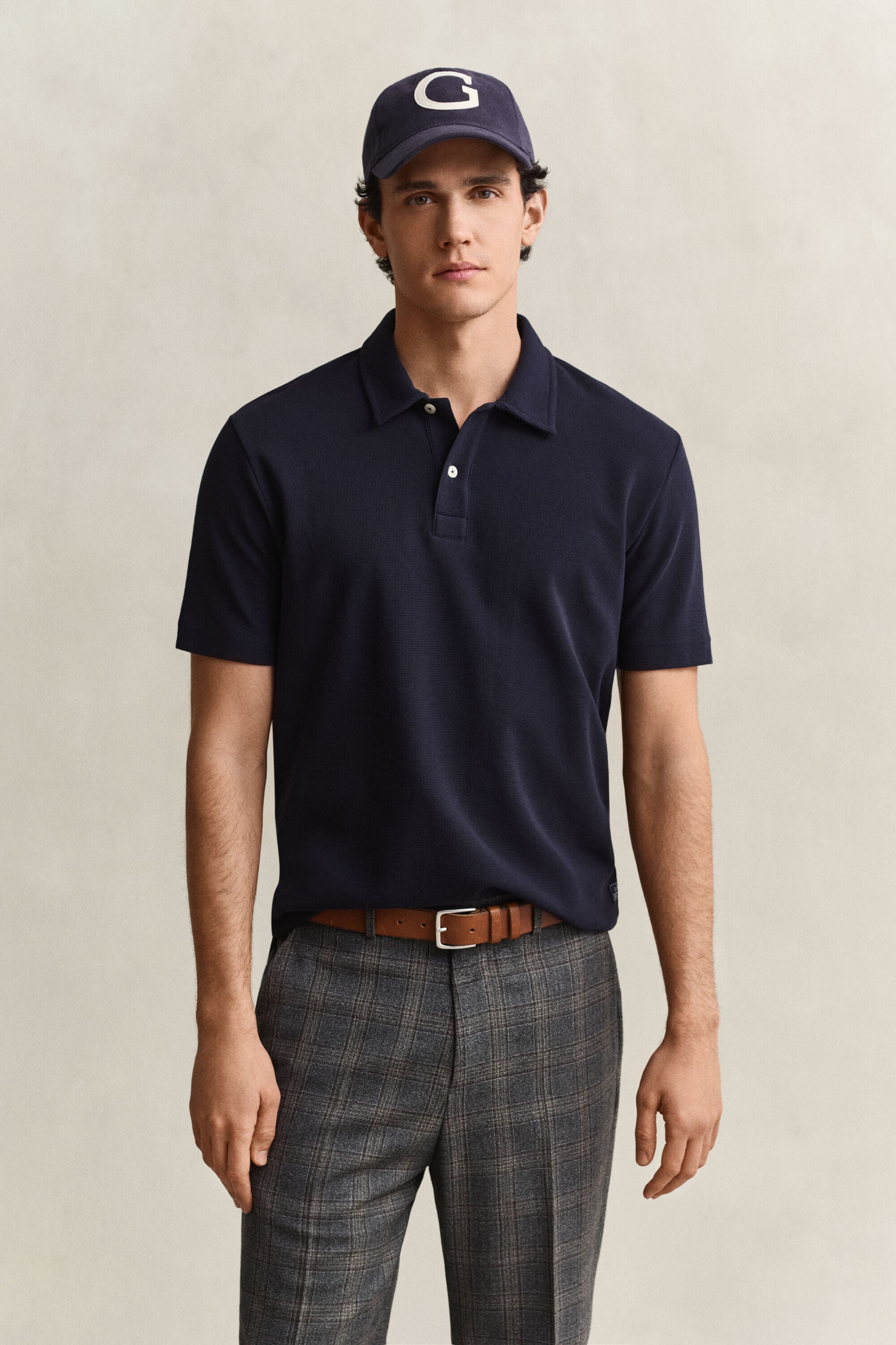 Polo com textura waffle