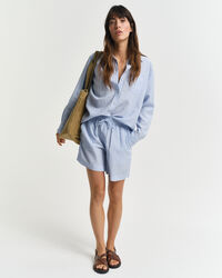 Cal&ccedil;&otilde;es Seersucker &agrave;s riscas no mesmo tom