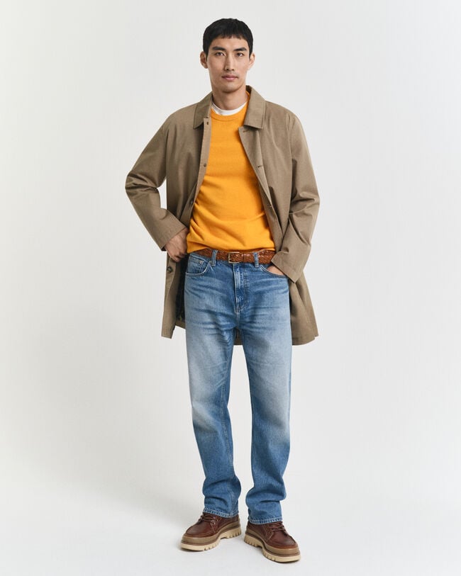 Camisola de malha com decote redondo em lã extrafina