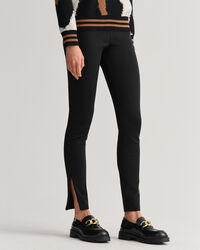 Leggings em jersey com fecho de correr lateral