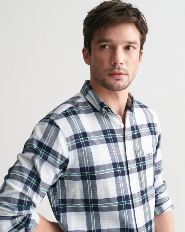Camisa de flanela em xadrez regular fit