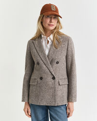 Blazer em lã texturizada regular fit