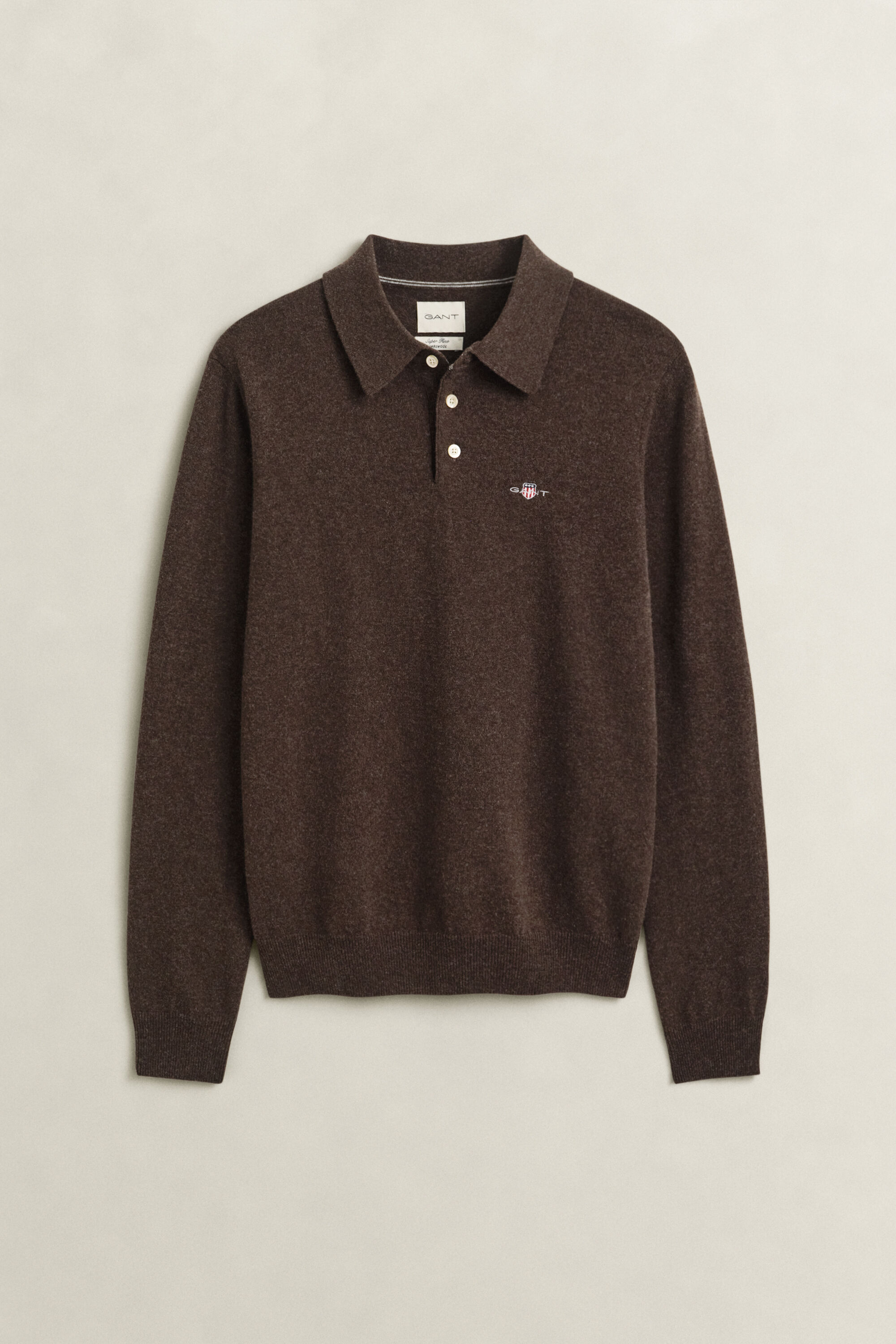 Camisola de malha tipo polo em lã extrafina