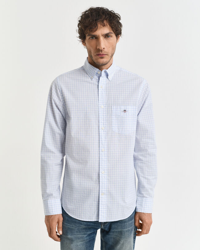 Camisa em popelina gingham Classic regular fit