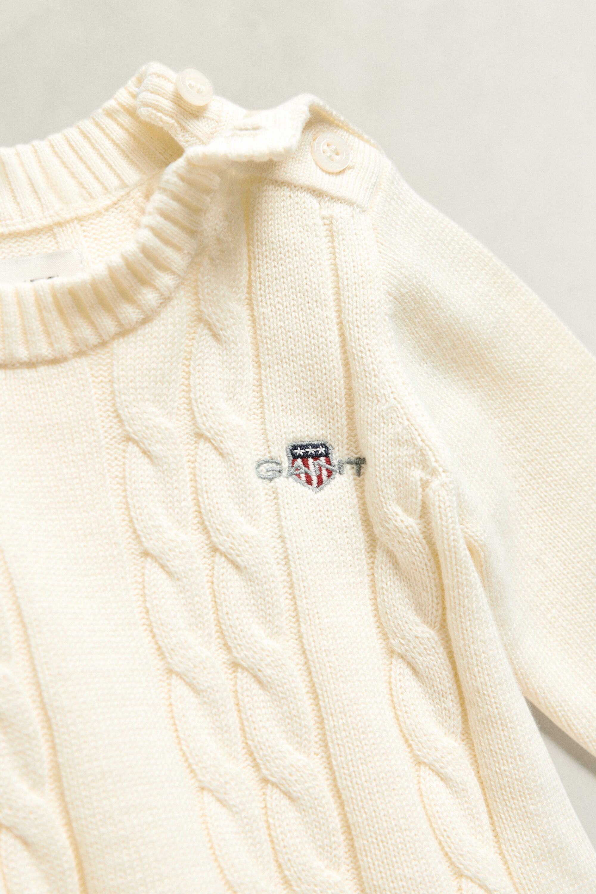 Conjunto de vestido e tapa fralda em malha entrançada Baby Girls