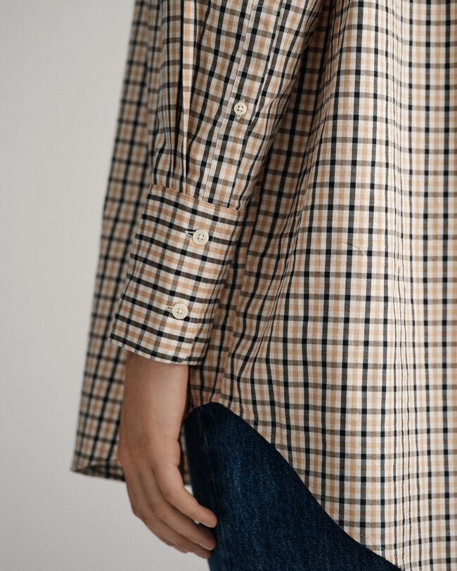 Camisa em padr&atilde;o xadrez oversized