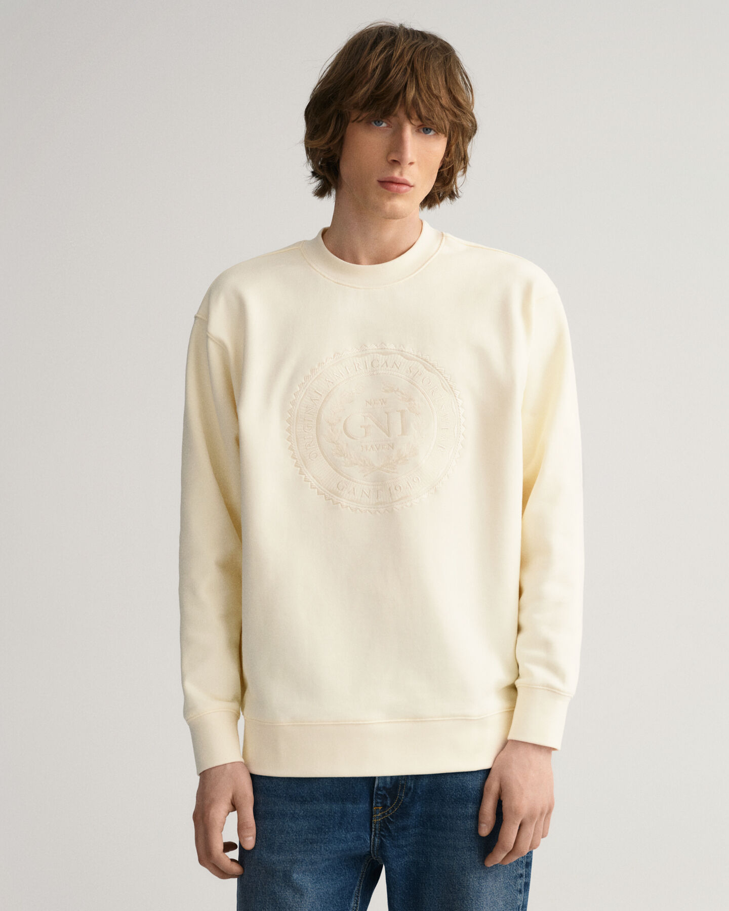 Sweatshirt com decote redondo Monogram